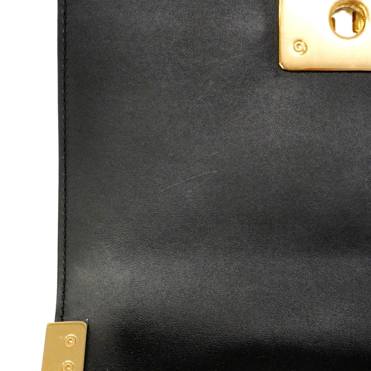 Chanel Shoulder Bag Stitch Lambskin Black Gold — view 7