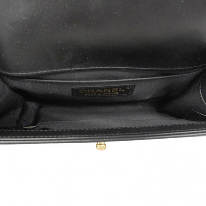 Chanel Shoulder Bag Stitch Lambskin Black Gold — view 4