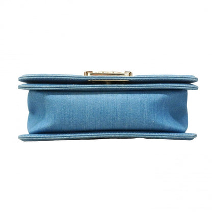 Chanel Shoulder Bag Denim Blue Chien Pants Gold — view 3