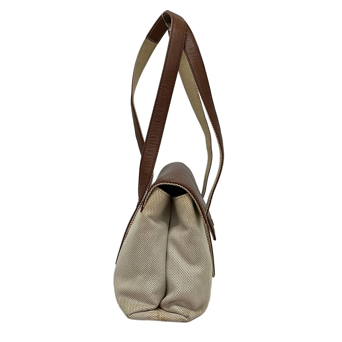 Bvlgari Shoulder Bag Beige Brown Leather — view 4