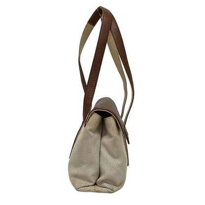 Bvlgari Shoulder Bag Beige Brown Leather — view 4