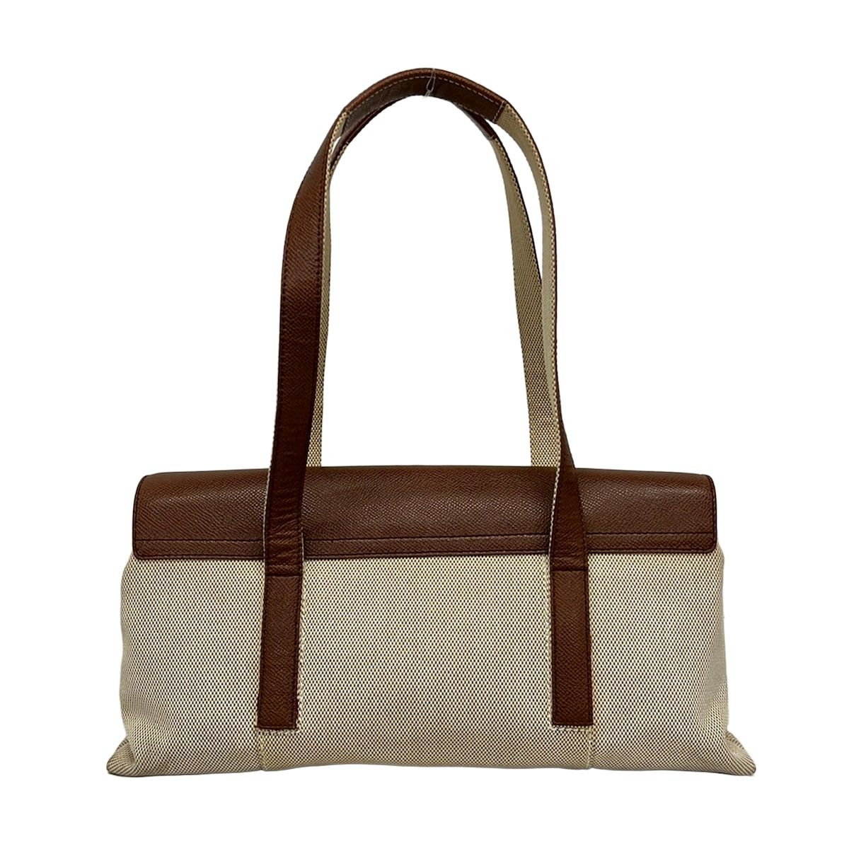 Bvlgari Shoulder Bag Beige Brown Leather — view 3