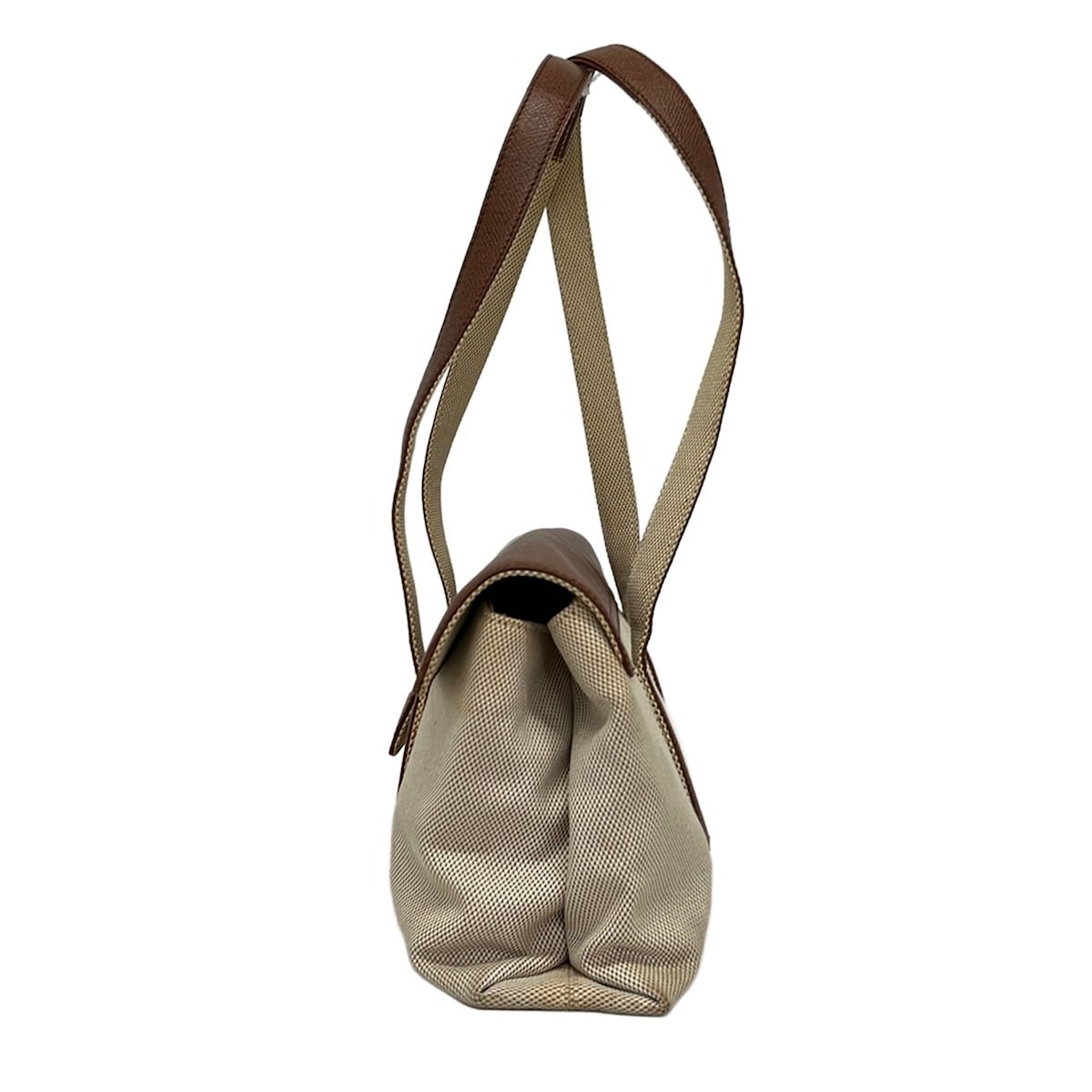 Bvlgari Shoulder Bag Beige Brown Leather — view 2