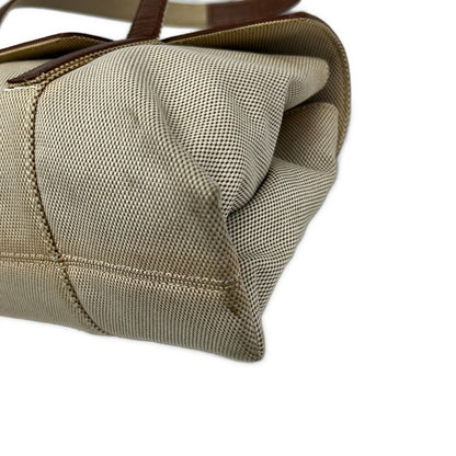 Bvlgari Shoulder Bag Beige Brown Leather — view 6
