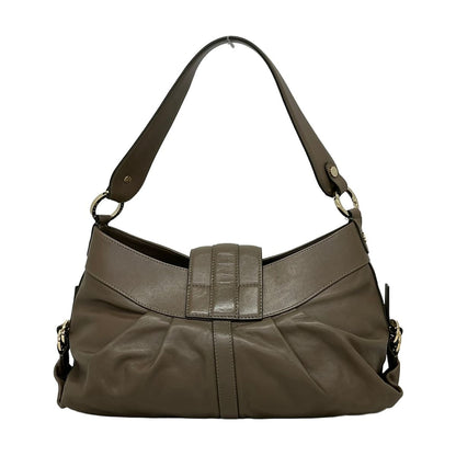 Bvlgari Shoulder Bag Chandra Gray Beige Leather — view 3