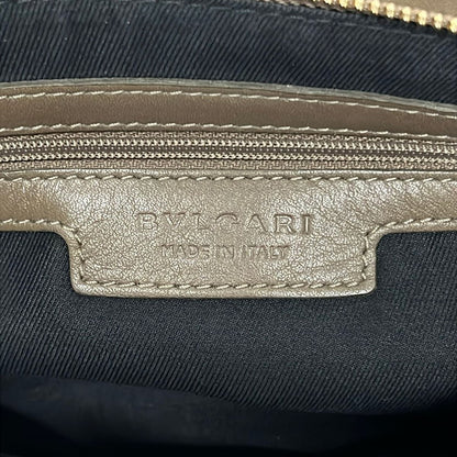 Bvlgari Shoulder Bag Chandra Gray Beige Leather — view 9