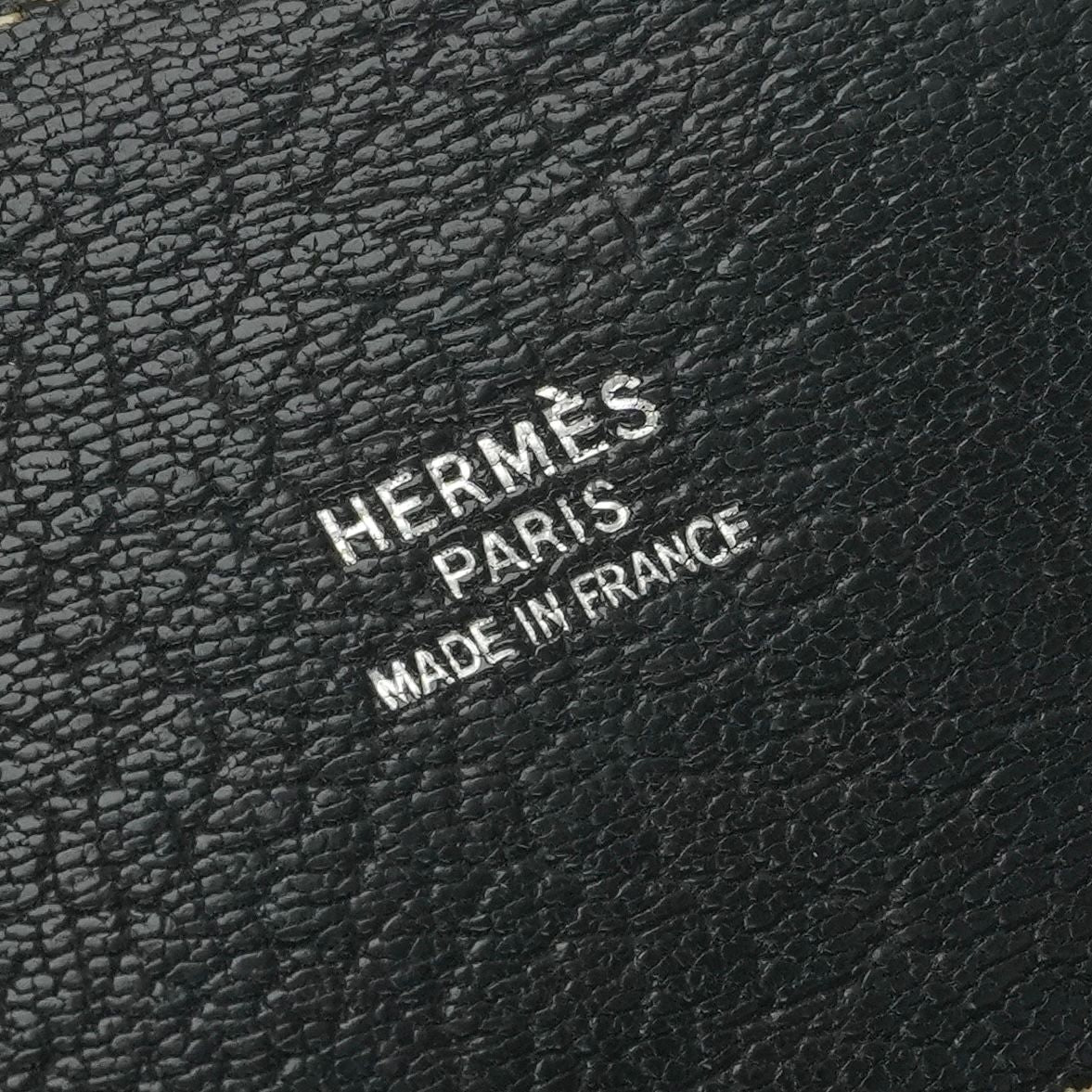 Hermes White Bus GM Business Briefcase Coromandel Noir Pearl Gray Black Silver — view 7
