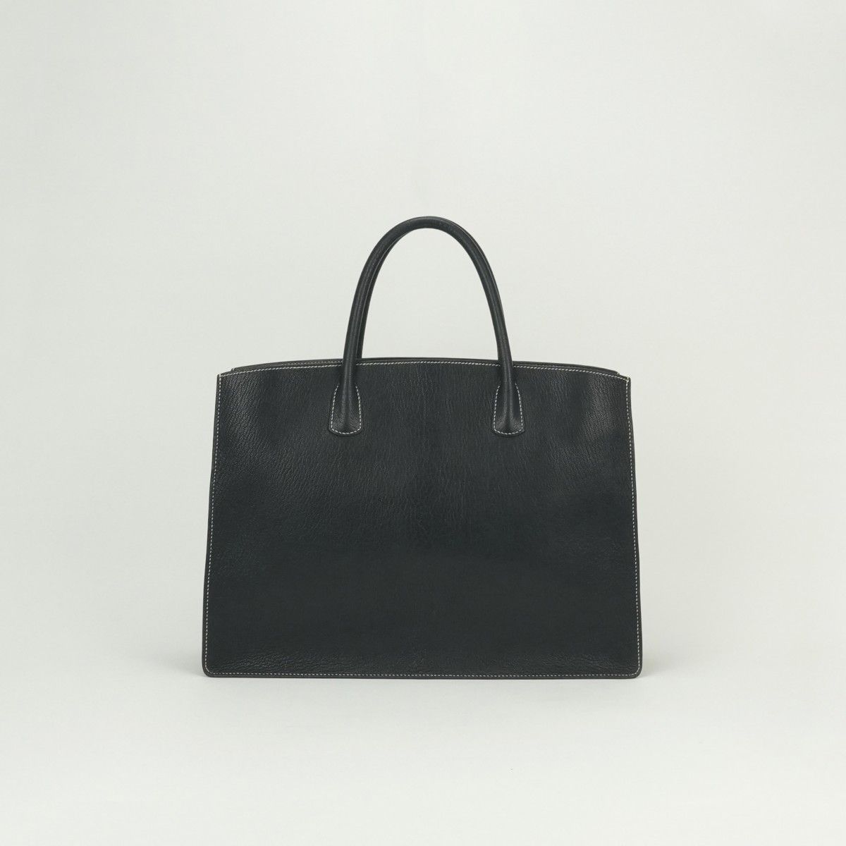 Hermes White Bus GM Business Briefcase Coromandel Noir Pearl Gray Black Silver — view 3