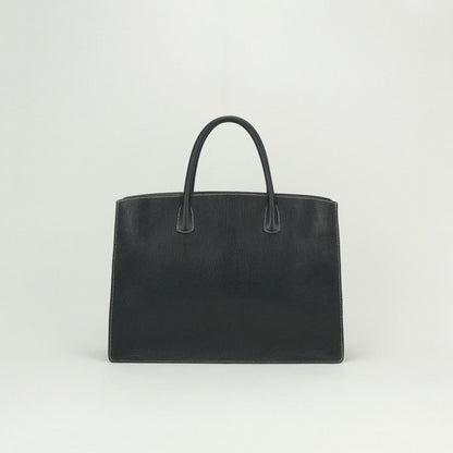 Hermes White Bus GM Business Briefcase Coromandel Noir Pearl Gray Black Silver — view 3