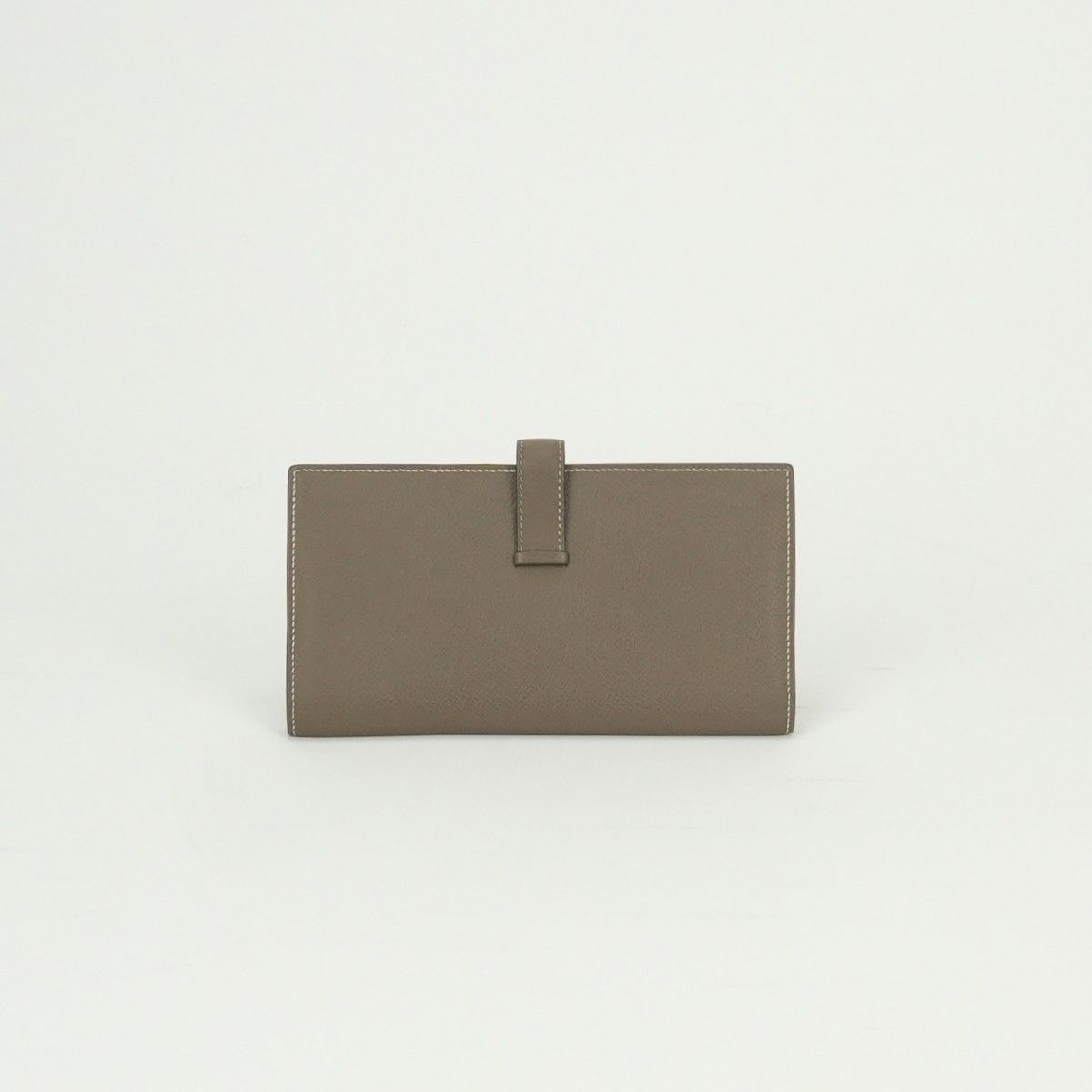 Hermes Bearn Souffle Wallet Epsom Etoupe Gray Silver Veau — view 2