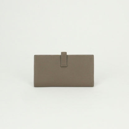 Hermes Bearn Souffle Wallet Epsom Etoupe Gray Silver Veau — view 2