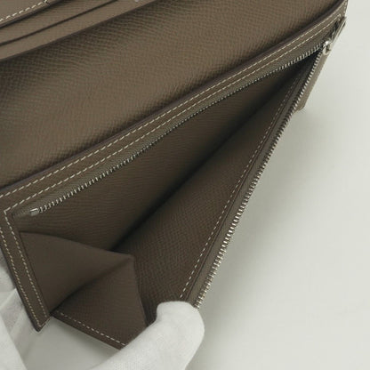 Hermes Bearn Souffle Wallet Epsom Etoupe Gray Silver Veau — view 8