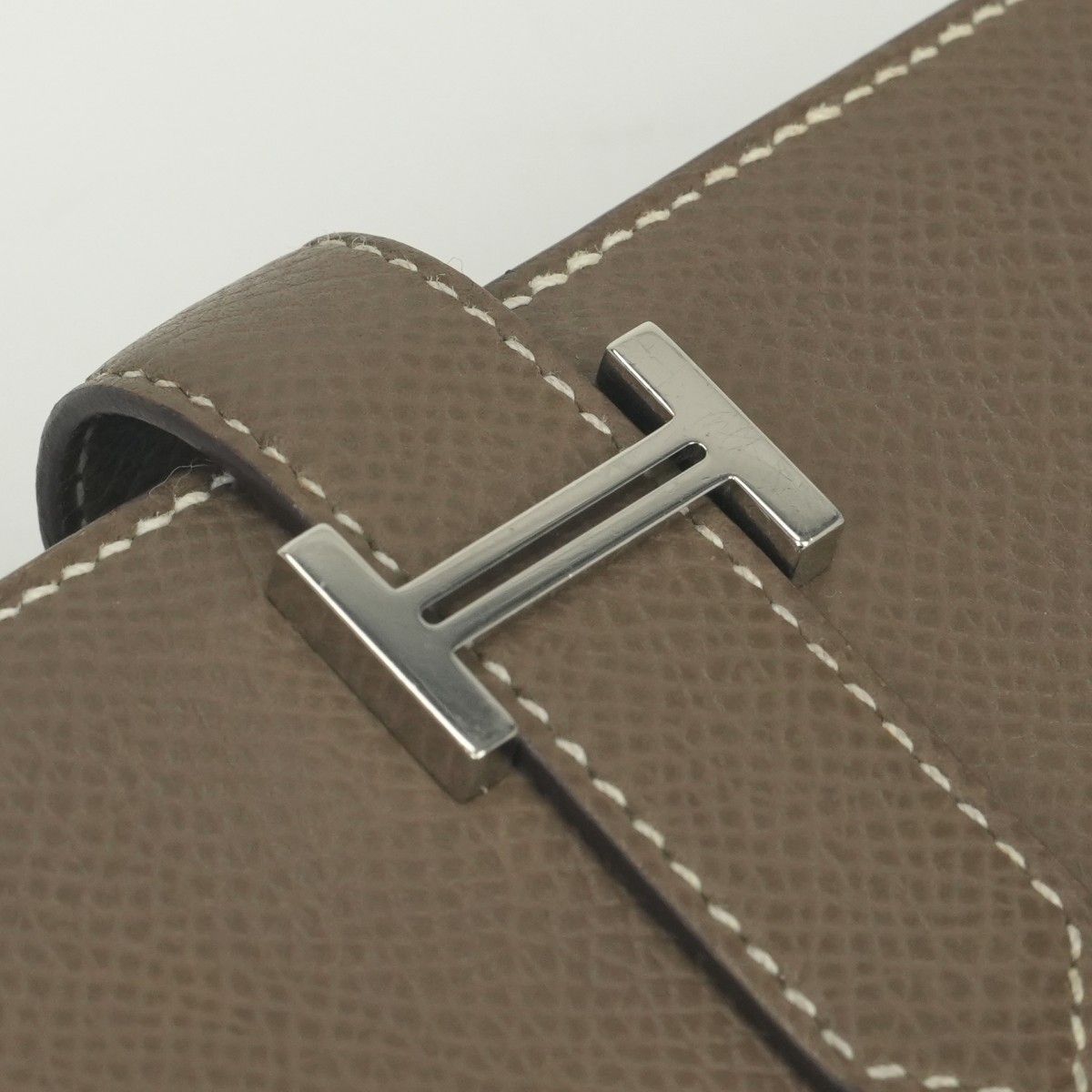 Hermes Bearn Souffle Wallet Epsom Etoupe Gray Silver Veau — view 6