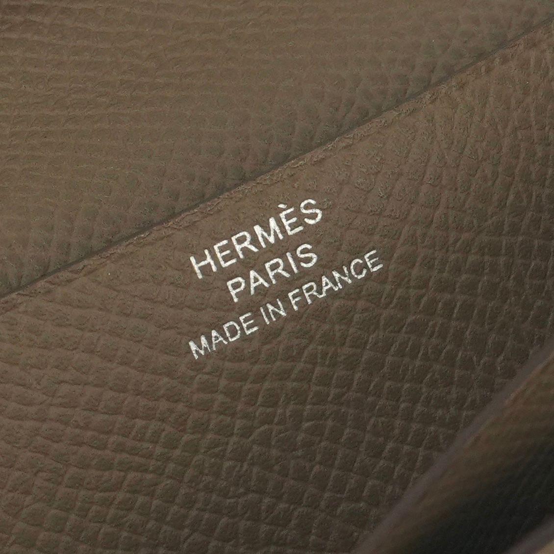 Hermes Bearn Souffle Wallet Epsom Etoupe Gray Silver Veau — view 7