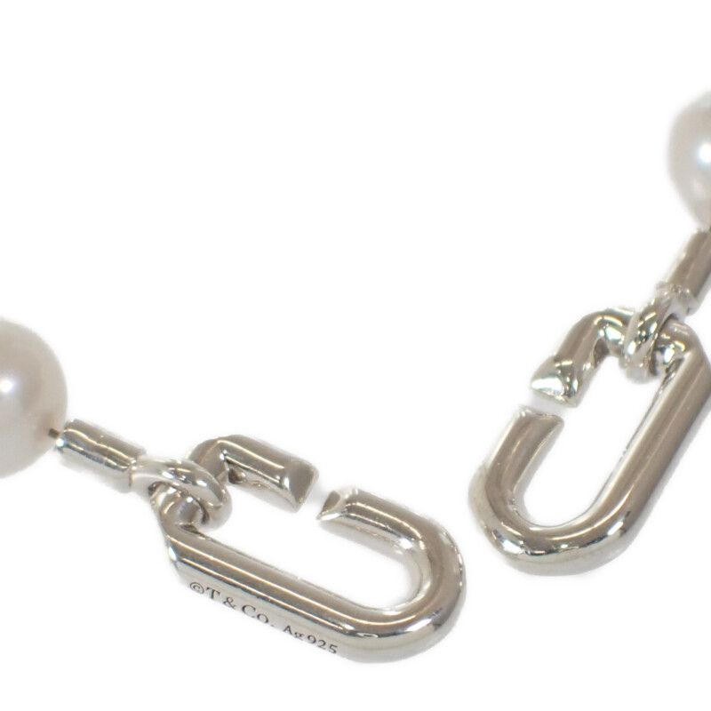 Tiffany & Co Pearl Ball Necklace 925 Sterling Silver Fresh Water Gift — view 5