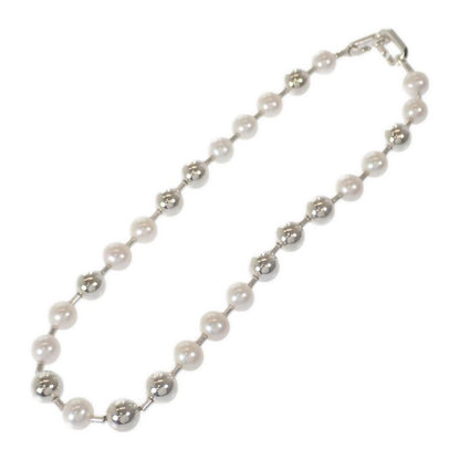 Tiffany & Co Pearl Ball Necklace 925 Sterling Silver Fresh Water Gift — view 2
