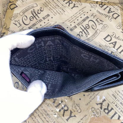 Chanel Wallet Trifold Leather CC Logo Card Pass Case Billfold Coin — view 9