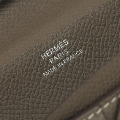Hermes Bearn Souffle Wallet Epsom Etoupe Gray Silver Veau — view 7