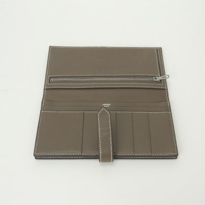 Hermes Bearn Souffle Wallet Epsom Etoupe Gray Silver Veau — view 6