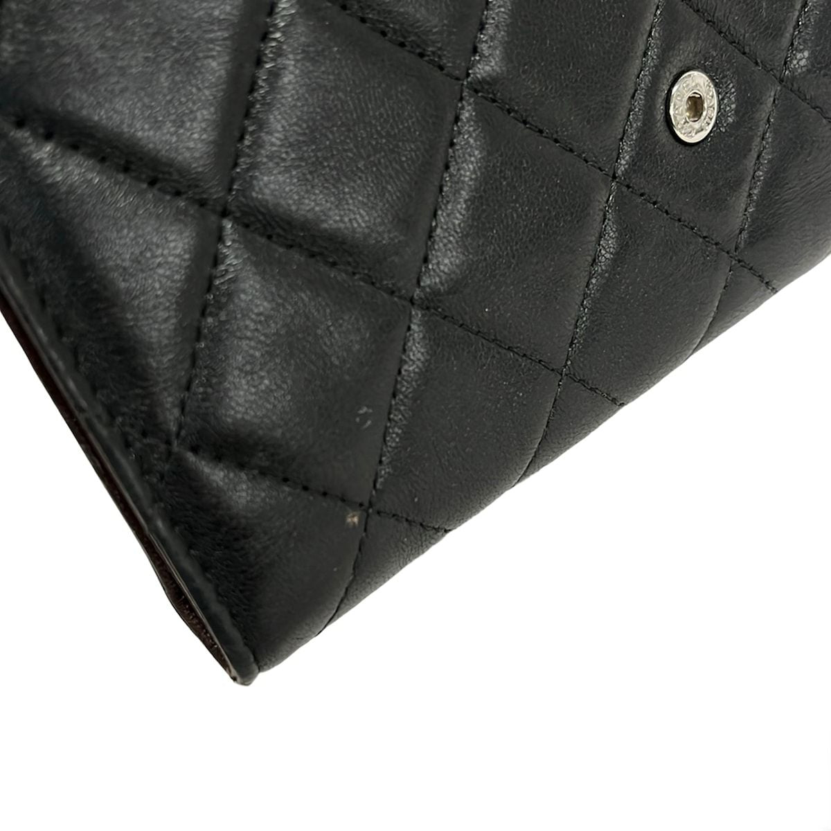 Chanel Wallet Quilted Black Silver Lambskin — view 7