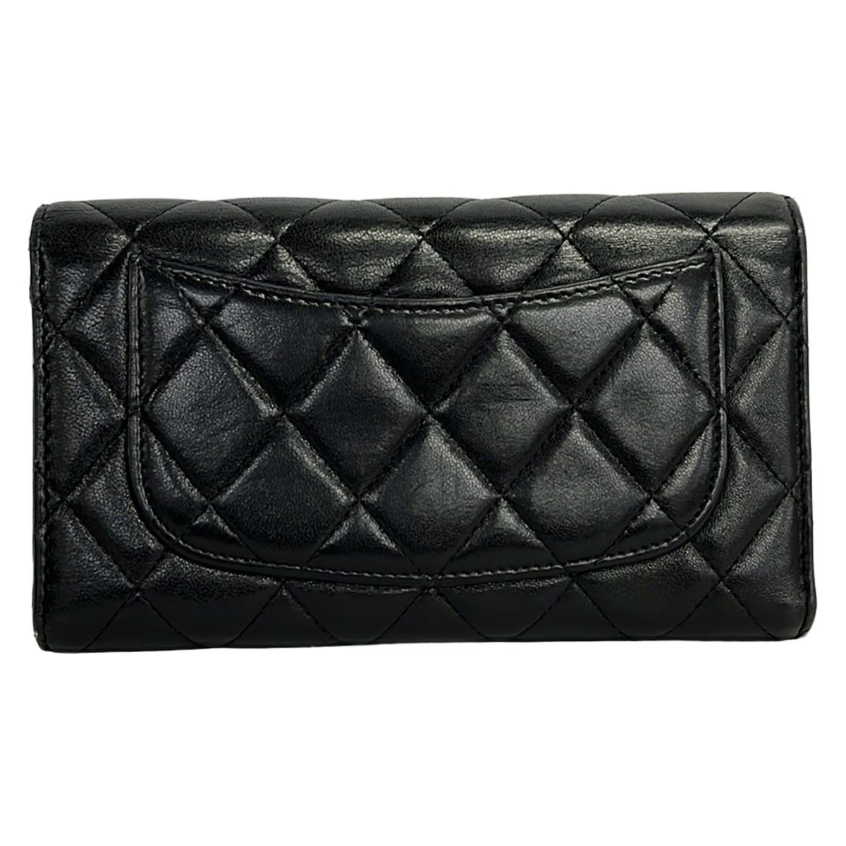 Chanel Wallet Quilted Black Silver Lambskin — view 2