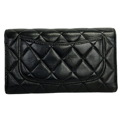 Chanel Wallet Quilted Black Silver Lambskin — view 2