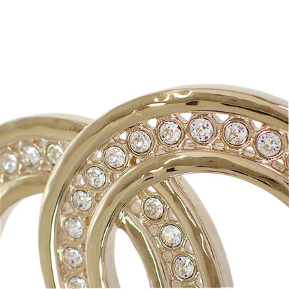 Chanel CC Logo Brooch Metal Rhinestone Gold Ceremonial