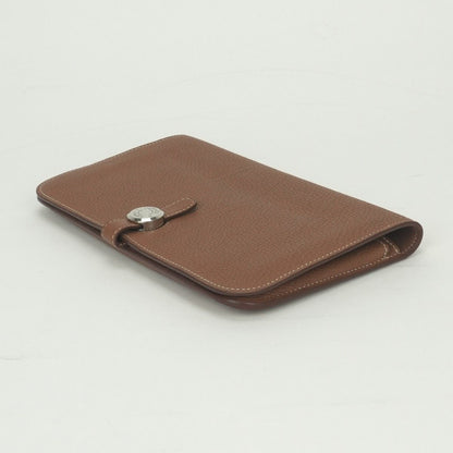 Hermes Dogon GM Duo Wallet Togo Gold Brown Silver Pouch Coin Purse — view 4