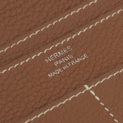 Hermes Dogon GM Duo Wallet Togo Gold Brown Silver Pouch Coin Purse — view 7