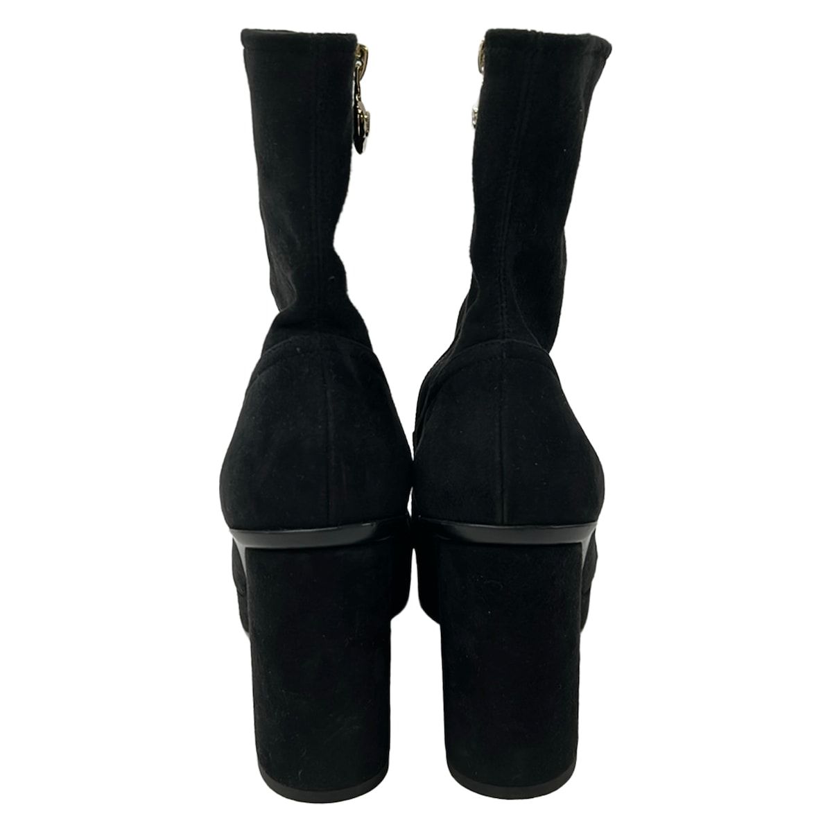 Chanel Short Boots 38.5 C Black Leather — view 3