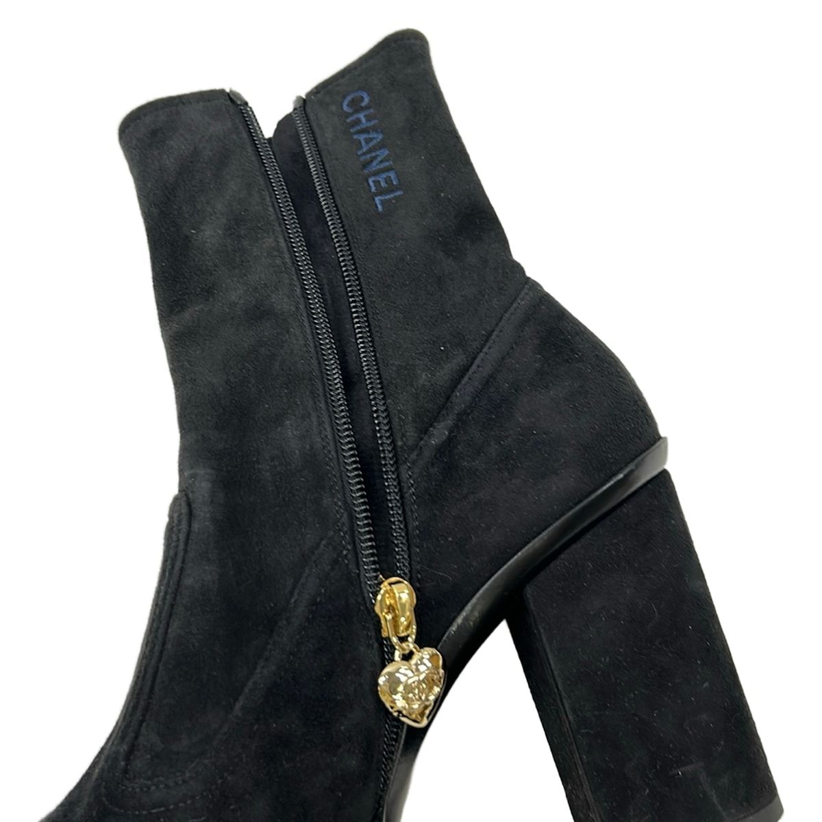 Chanel Short Boots 38.5 C Black Leather — view 5