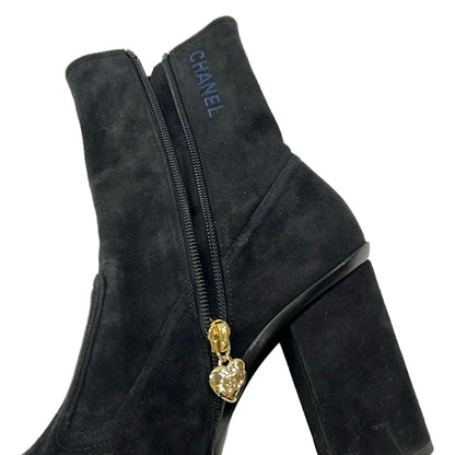 Chanel Short Boots 38.5 C Black Leather — view 5