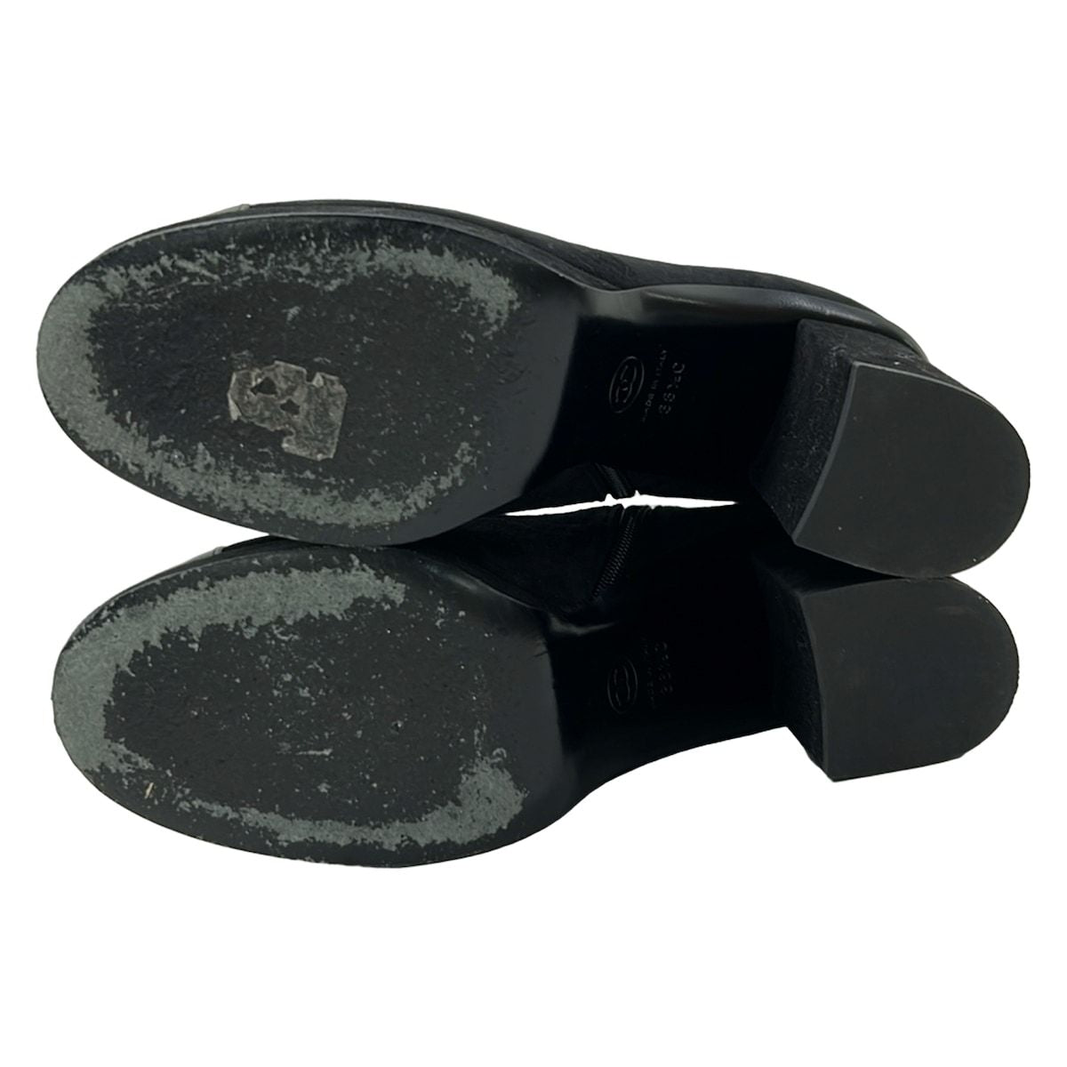 Chanel Short Boots 38.5 C Black Leather — view 4
