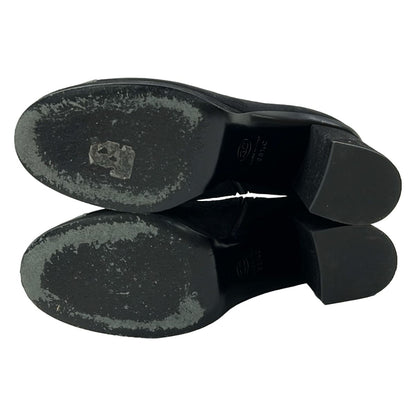 Chanel Short Boots 38.5 C Black Leather — view 4