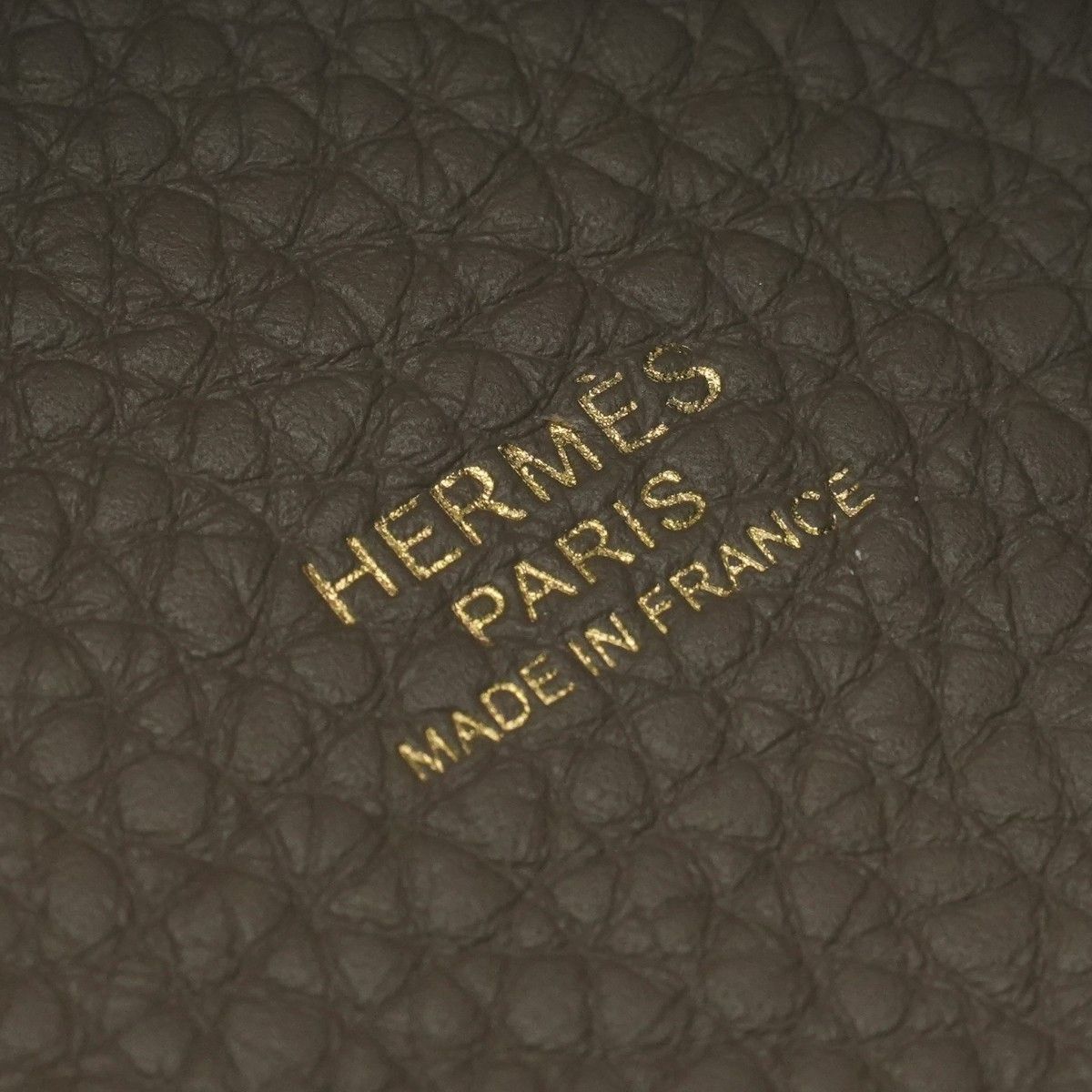 Hermes Picotin Lock MM 22 Tote Taurillon Clemence Etoupe Gray Gold Handbag — view 7