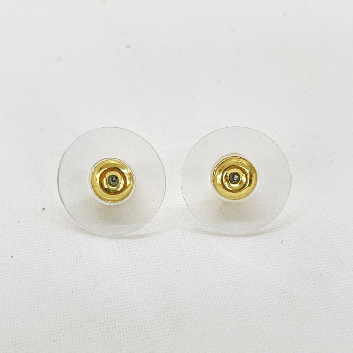 Chanel Earrings CC Logo Square Rhinestone Faux Pearl Champagne Gold — view 5