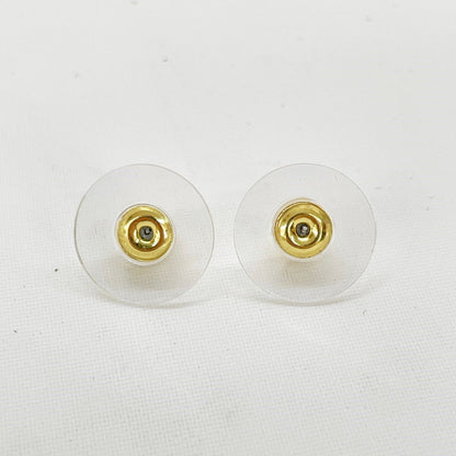Chanel Earrings CC Logo Square Rhinestone Faux Pearl Champagne Gold — view 5