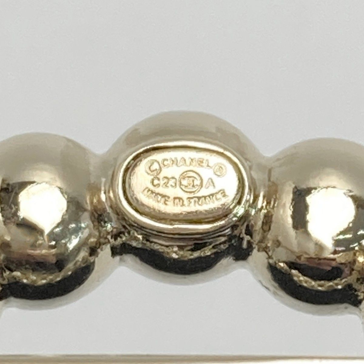 Chanel CC Logo Quilted Brooch Gold White Rhinestone Faux Pearl — view 4