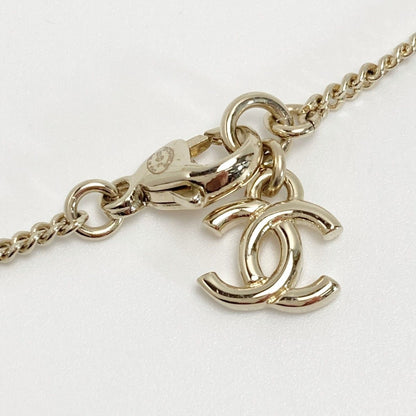 Chanel CC Logo Quilted Bag Motif Necklace Gold White — view 5