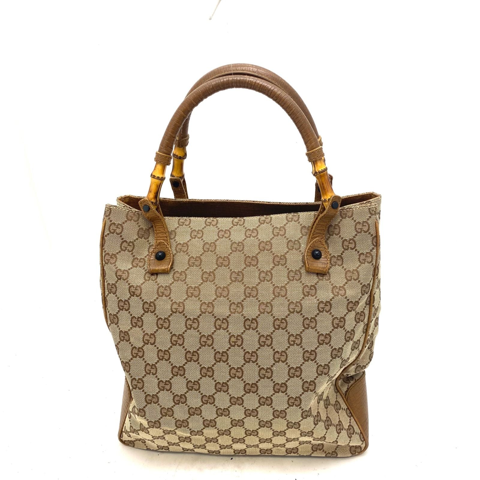 Gucci Handbag Bamboo Height GG Canvas Travel Business