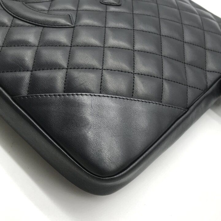 Chanel Cambon Quilted Lambskin Shoulder Bag Black Purse — view 4