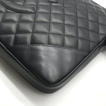 Chanel Cambon Quilted Lambskin Shoulder Bag Black Purse — view 4