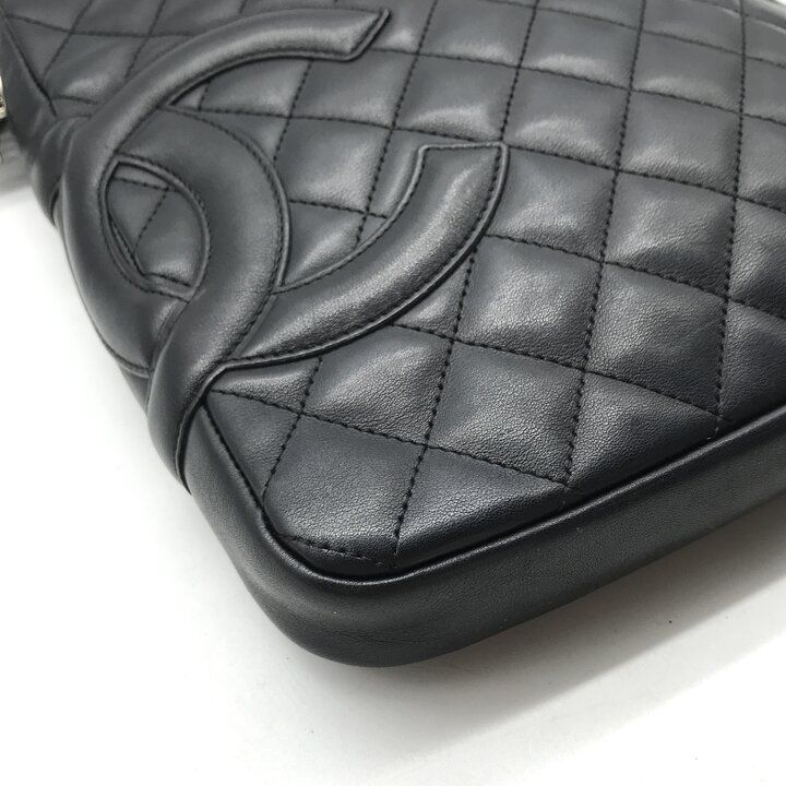 Chanel Cambon Quilted Lambskin Shoulder Bag Black Purse — view 5