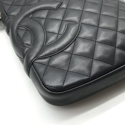 Chanel Cambon Quilted Lambskin Shoulder Bag Black Purse — view 5