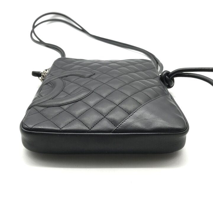 Chanel Cambon Quilted Lambskin Shoulder Bag Black Purse — view 3
