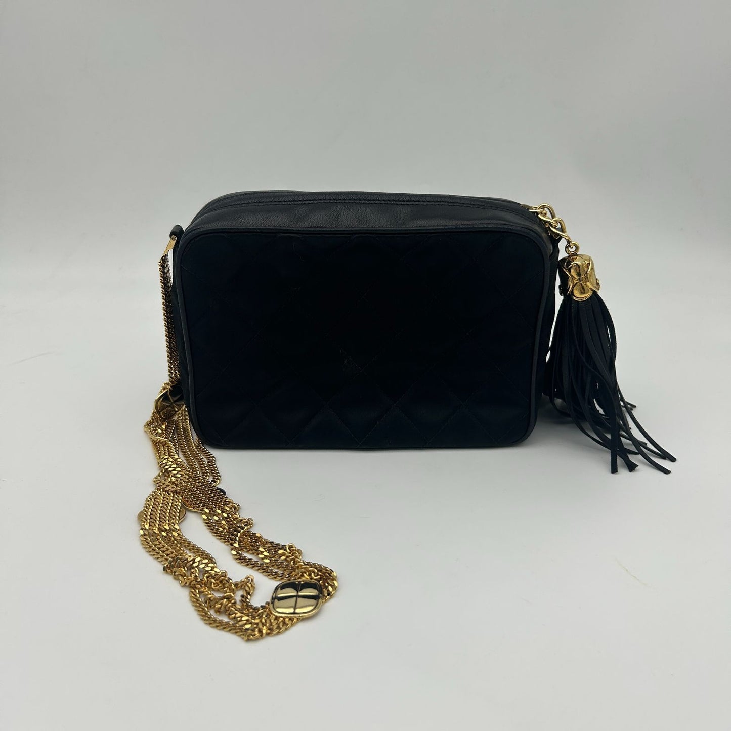Chanel CC Logo Stitch Quadruple Strand Chain Fringe Shoulder — view 4
