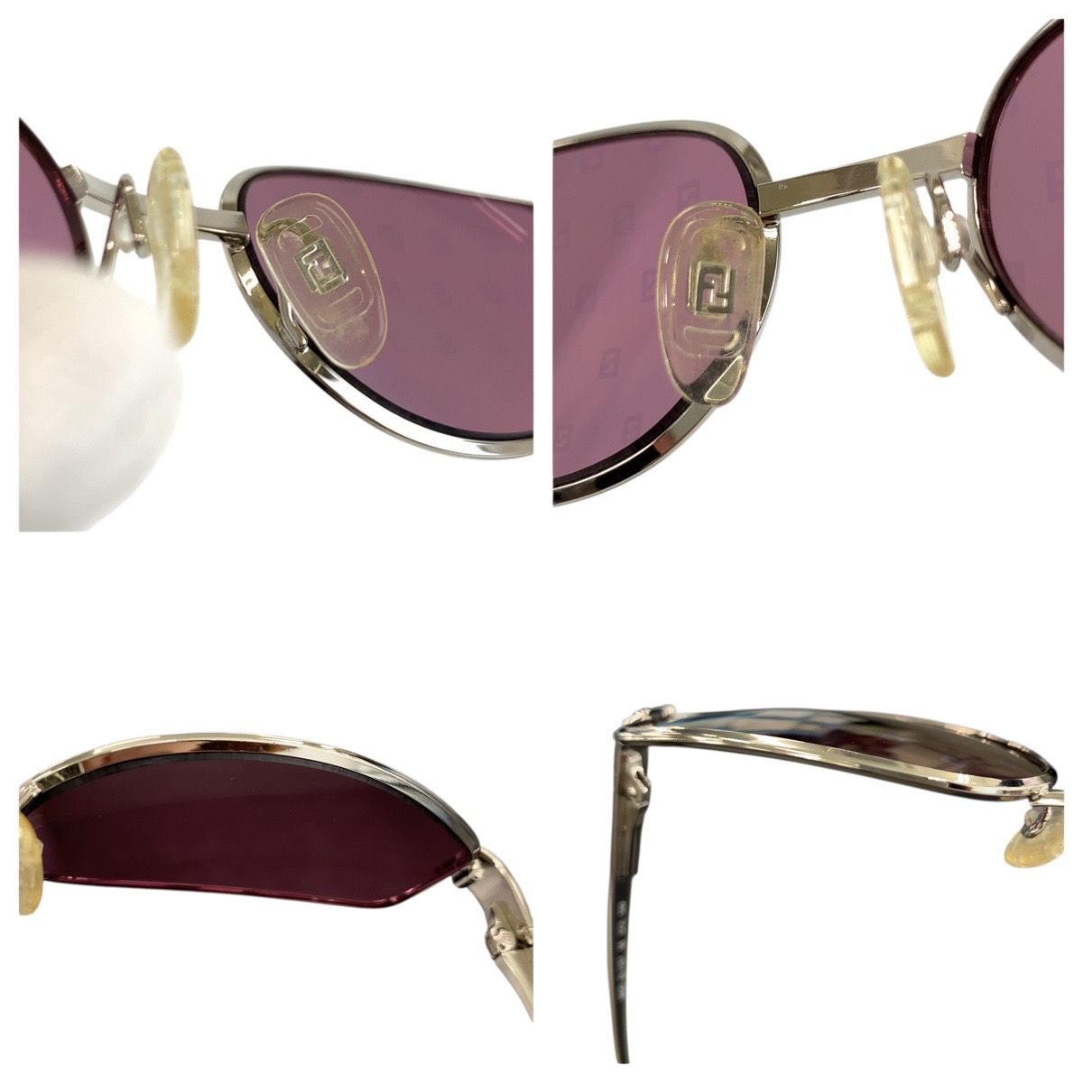 Fendi Vintage Zucca Purple Silver Metal Mod 55 Sunglasses Eyewear — view 8