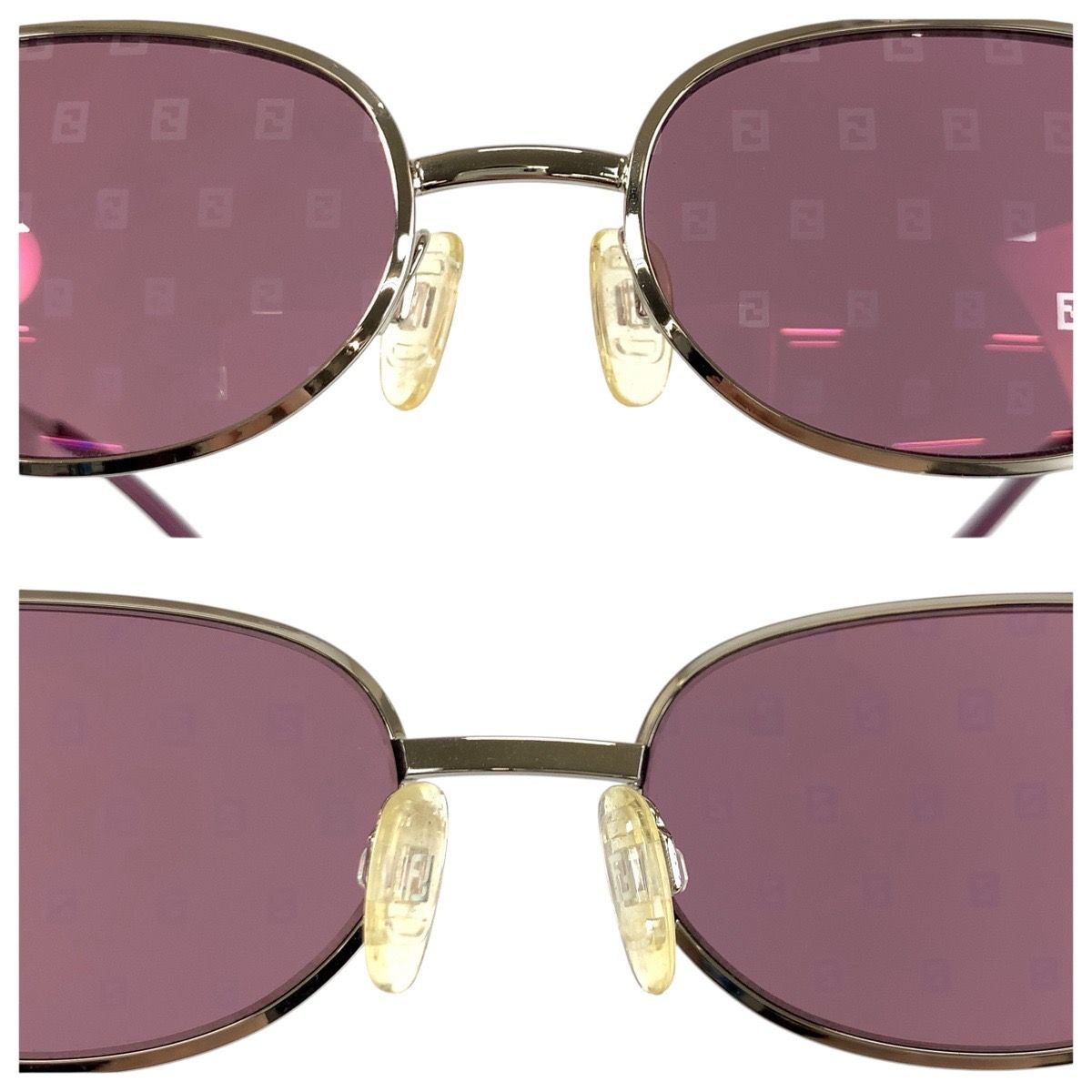 Fendi Vintage Zucca Purple Silver Metal Mod 55 Sunglasses Eyewear — view 6