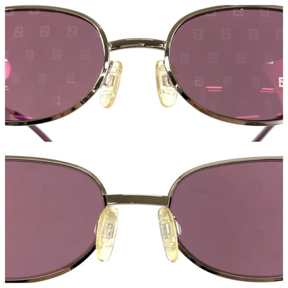 Fendi Vintage Zucca Purple Silver Metal Mod 55 Sunglasses Eyewear — view 6