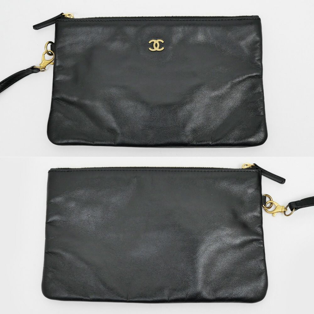 Chanel 22 Small Handbag Black Gold Calfskin Chain — view 7
